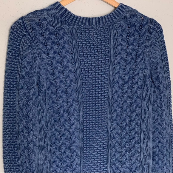 MICHAEL Michael Kors Cable Knit Pullover Sweater Wash Blue Size S - Picture 9 of 10